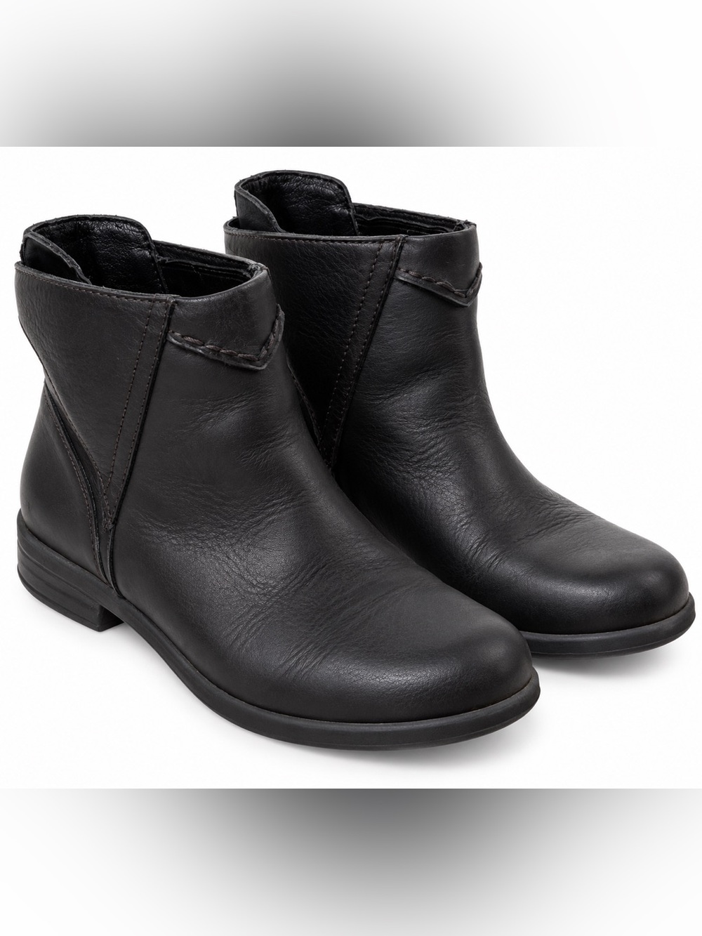 L.L. Bean Black Leather Ankle Moto Boots